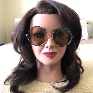 Quay Australia Cara Round Sunglasses (Brown/Gold)